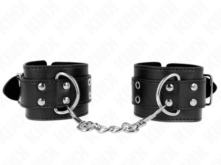 KINK - DOUBLE BUCKLE WRIST RESTRAINTS BLACK ADJUSTABLE 19-26 CM