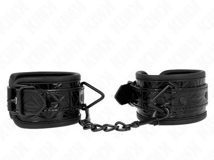 KINK - DIAMOND PATTERN WRIST RESTRAINTS BLACK ADJUSTABLE 17-26 CM X 5.5 CM