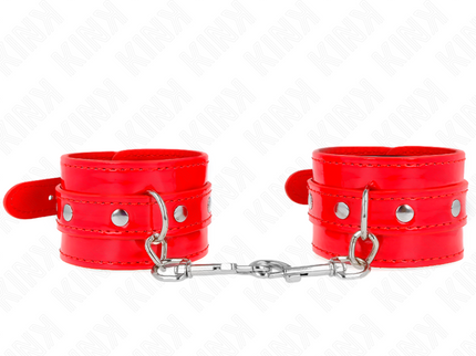 KINK - SHINY HAND CUFFS RED ADJUSTABLE 23-33 CM