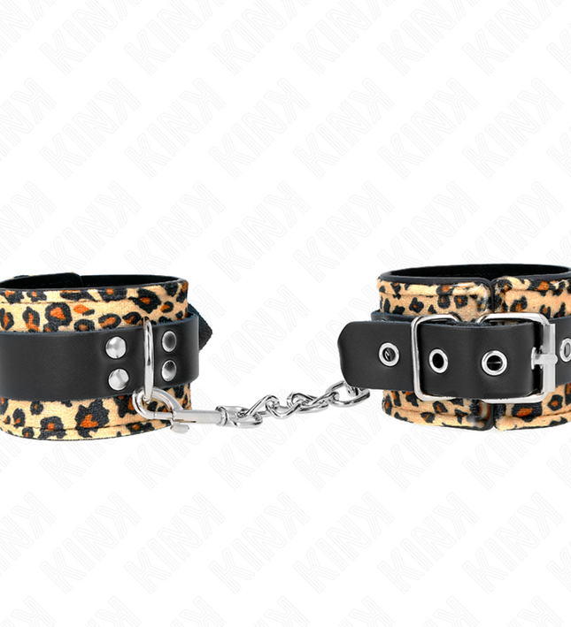 KINK - LEOPARD REAL LEATHER WRIST RESTRAINT ADJUSTABLE 18-29 CM X 5.5 CM