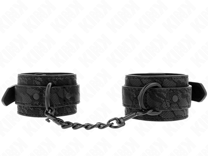 KINK - DARK LACE COVERED WRIST CUFFS ADJUSTABLE BLACK 19-26 CM