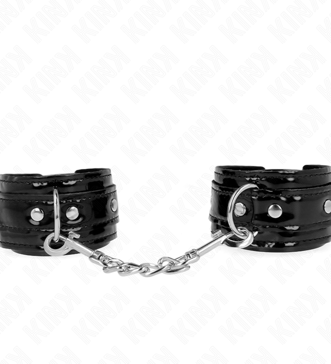 KINK - SHINY NEOPRENE WRIST CUFFS ADJUSTABLE 17-24 CM X 4.5 CM