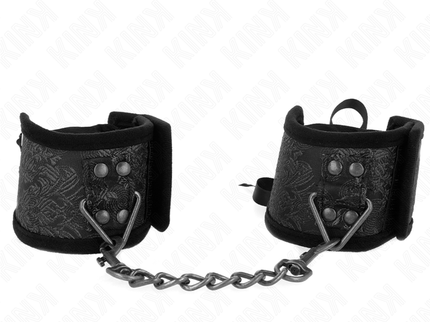 KINK - SCANDAL WRIST RESTRAINTS BLACK LACE DETAILS 24.5 CM X 6.5 CM