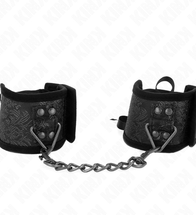 KINK - SCANDAL WRIST RESTRAINTS BLACK LACE DETAILS 24.5 CM X 6.5 CM