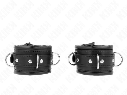 KINK - HEAVY WRIST RESTRAINTS WITH BLACK FUR LINED ADJUSTABLE 20-30 CM X 6 CM