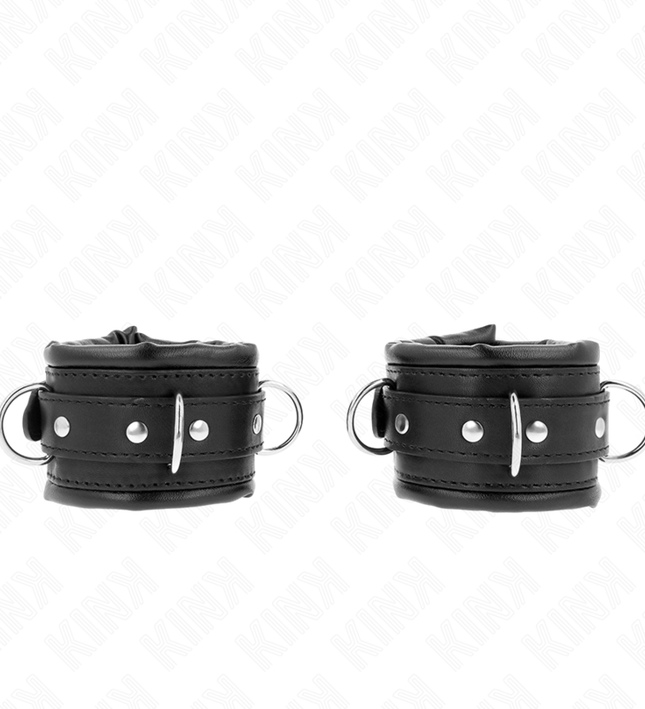 KINK - HEAVY WRIST RESTRAINTS WITH BLACK FUR LINED ADJUSTABLE 20-30 CM X 6 CM