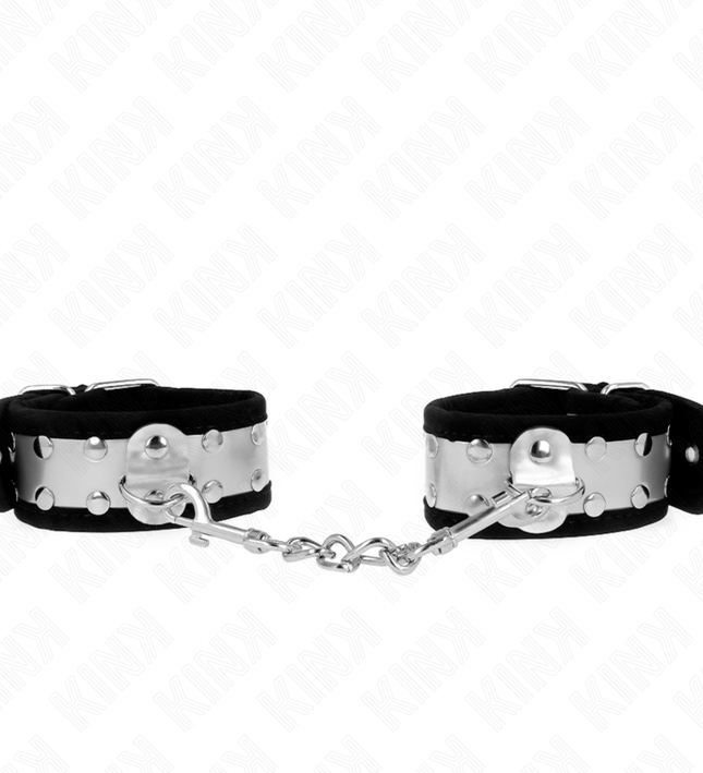 KINK - THIN WRIST RESTRAINTS BLACK / SILVER 30 X 4 CM