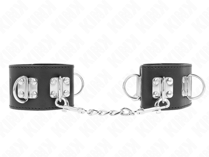 KINK - MULTIPOSITION WRIST RESTRAINTS WITH PADLOCK CLOSURE BLACK ADJUSTABLE 16-23 CM X 5.5 CM
