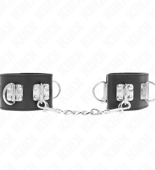KINK - MULTIPOSITION WRIST RESTRAINTS WITH PADLOCK CLOSURE BLACK ADJUSTABLE 16-23 CM X 5.5 CM