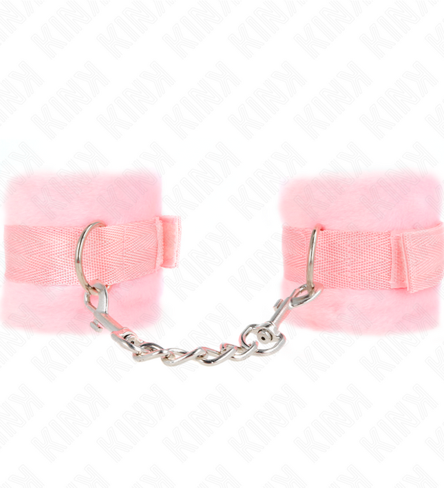 KINK - BEGINNER FUR HAND CUFFS PINK 30 X 7 CM