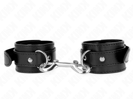 KINK - WRIST RESTRAINTS-SINGLE RIVET ROW BLACK ADJUSTABLE 17-28 CM X 5 CM