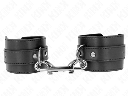 KINK - WRIST RESTRAINTS-SINGLE RIVET ROW AND BIG BUCKLE BLACK ADJUSTABLE 17-28 CM X 5 CM