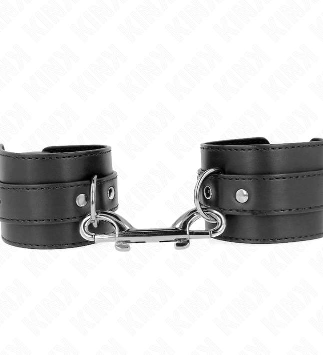 KINK - WRIST RESTRAINTS-SINGLE RIVET ROW AND BIG BUCKLE BLACK ADJUSTABLE 17-28 CM X 5 CM