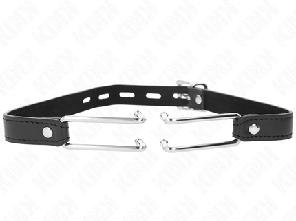 KINK - METAL HOOK GAG 11.5 CM WITH LEATHERETTE STRAP ADJUSTABLE 39-58 CM X 2 CM