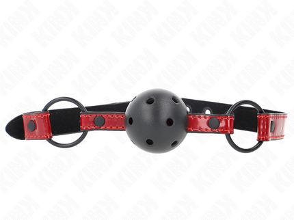 KINK - SHINY LEATHERETTE BALL 4.5 CM GAG 63.5 X 2 CM ADJUSTABLE 41 X 59 CM