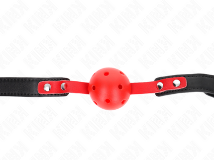 KINK - RED HOLLOW HARD BALL 4 CM GAG BLACK STRAP 60 x 2 CM ADJUSTABLE 37-52 CM