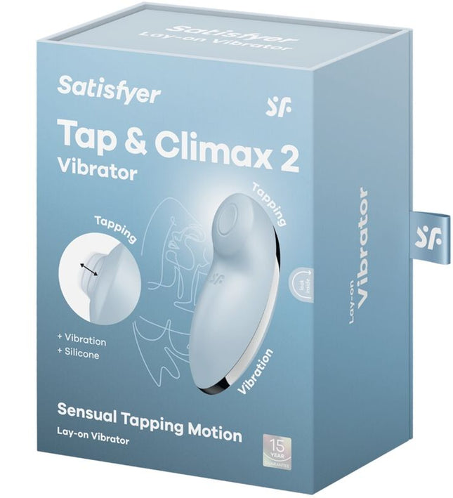 SATISFYER - TAP & CLIMAX 2 VIBRATOR & STIMULATOR BLUE