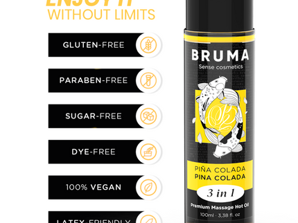 BRUMA - PREMIUM MASSAGE HOT OIL PINA COLADA 3 IN 1 - 100 ML