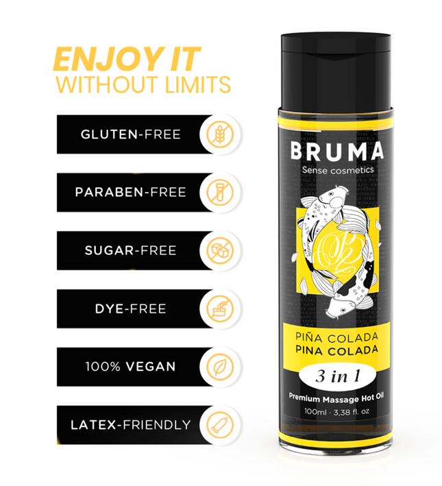 BRUMA - PREMIUM MASSAGE HOT OIL PINA COLADA 3 IN 1 - 100 ML