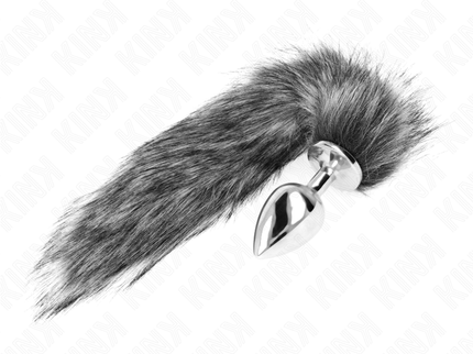 KINK - ANAL PLUG SIZE L 10 X 4 CM WITH SYNTHETIC TAIL 40 CM GREY