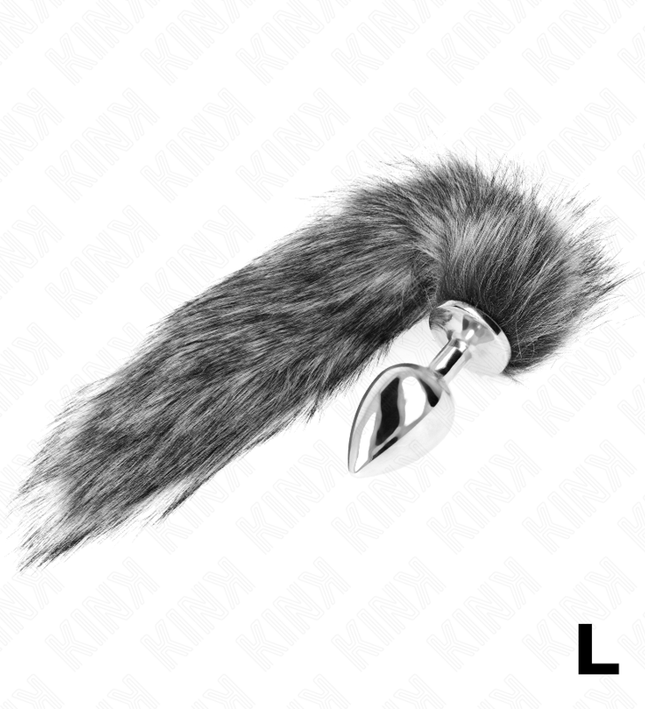 KINK - ANAL PLUG SIZE L 10 X 4 CM WITH SYNTHETIC TAIL 40 CM GREY