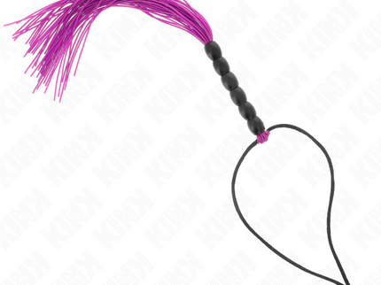 KINK - MINI SILICONE WHIP WITH 6 PURPLE BEADS 26 CM