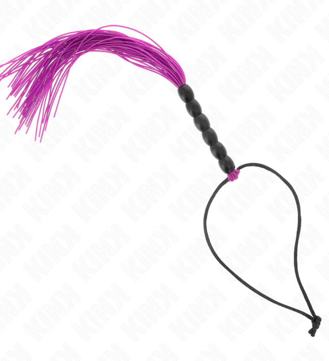 KINK - MINI SILICONE WHIP WITH 6 PURPLE BEADS 26 CM
