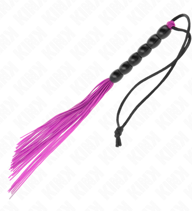 KINK - MINI SILICONE WHIP WITH 6 PURPLE BEADS 26 CM
