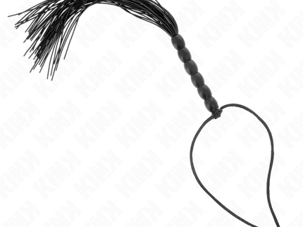 KINK - MINI SILICONE WHIP WITH 6 BLACK BEADS 26 CM
