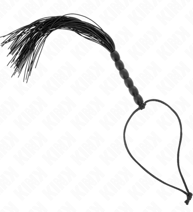 KINK - MINI SILICONE WHIP WITH 6 BLACK BEADS 26 CM