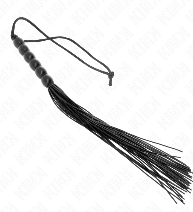 KINK - MINI SILICONE WHIP WITH 6 BLACK BEADS 26 CM