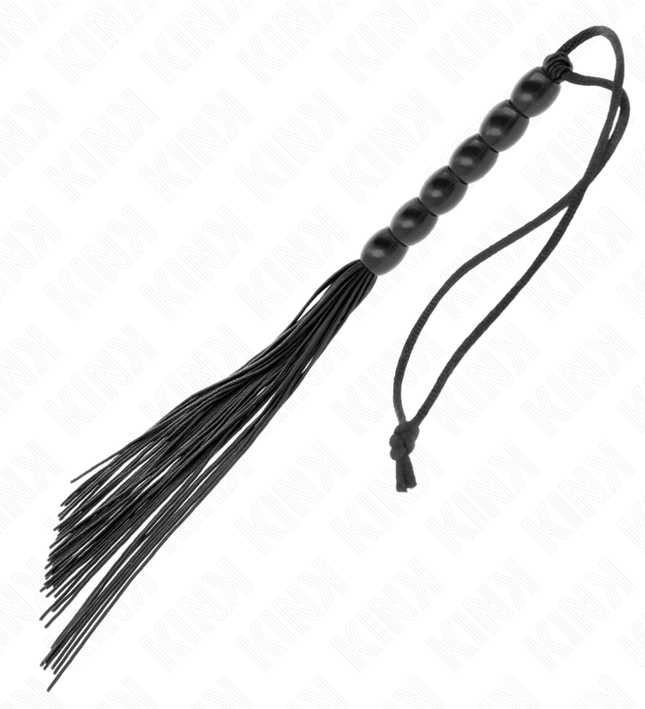 KINK - MINI SILICONE WHIP WITH 6 BLACK BEADS 26 CM