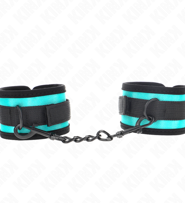 KINK - HOOK AND LOOP NYLON BIND WRIST RESTRAINTS BLACK-BLUE ADJUSTABLE 18-32 CM X 5 CM