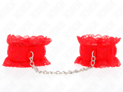 KINK - LACE ELASTIC WRIST RESTRAINTS RED