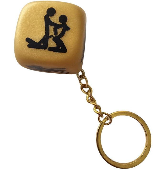 DIABLO PICANTE - GOLDEN DICE KEYCHAIN WITH POSES