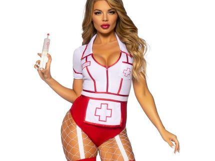 LEG AVENUE - SEXY NURSE COSTUME RED/WHITE M