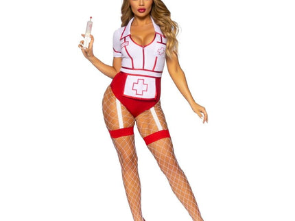 LEG AVENUE - SEXY NURSE COSTUME RED/WHITE M