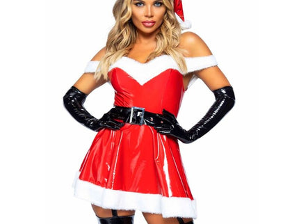LEG AVENUE - COSTUME SEXY MAMA CLAUS VINYL RED S
