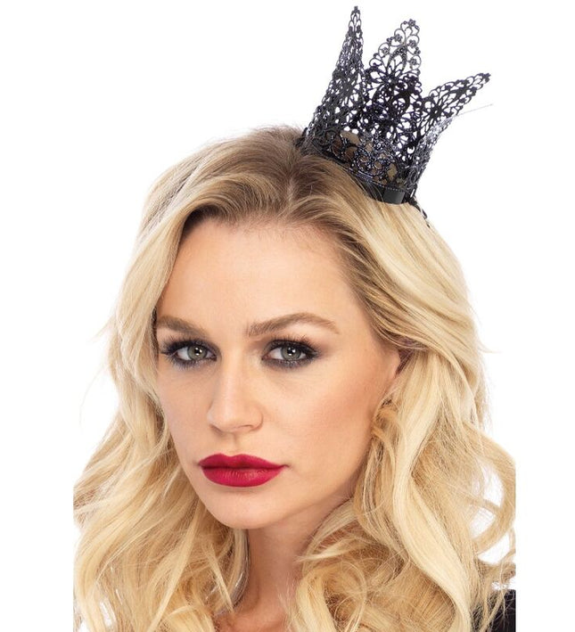 LEG AVENUE - MINI METAL FILIGREE CROWN BLACK
