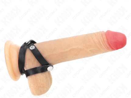KINK - LEATHER PENIS RING WITH PRESSURE CLOSURE 39 X 1 CM