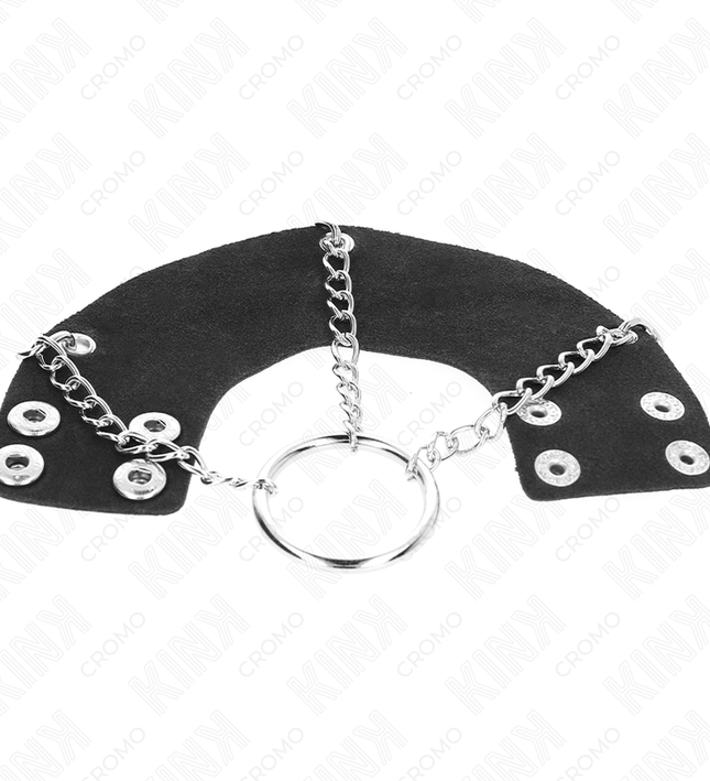 KINK - PENIS RING 4 CM CHAIN 7 CM METAL WITH LEATHER BELT