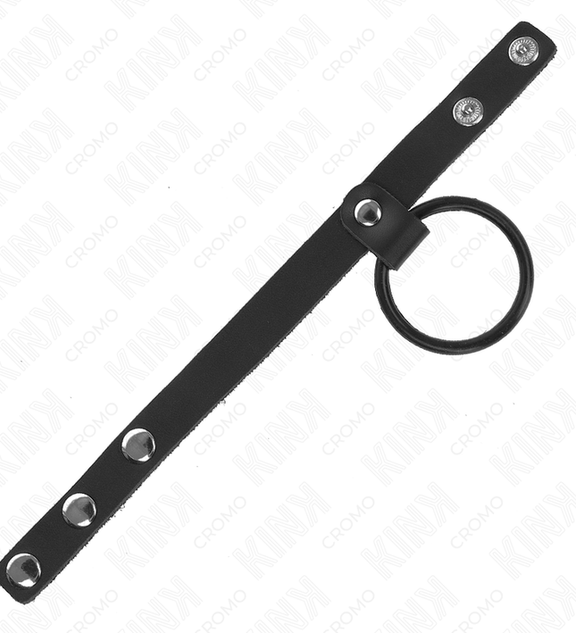 KINK - SILICONE PENIS RING 3.8 CM AND LEATHER BALL DIVIDER 22 X 1.5 CM