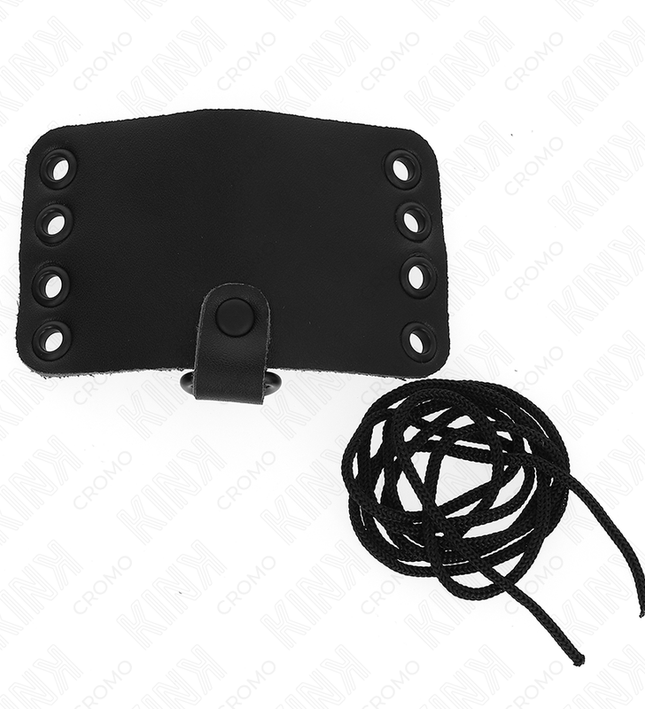 KINK - LEATHER PENIS RING WITH LACE CLOSURE AND LACES