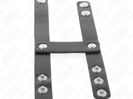 KINK - ADJUSTABLE DOUBLE LEATHER PENIS RING