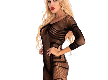 LIVCO CORSETTI FASHION - MONATA LC 17325 BODYSTOCKING CROTCHLESS BLACK S/L