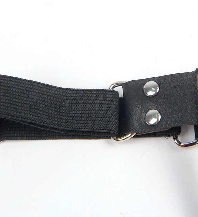 SUBBLIME - 953744 ADJUSTABLE LEATHER PUNK GARTER BLACK ONE SIZE