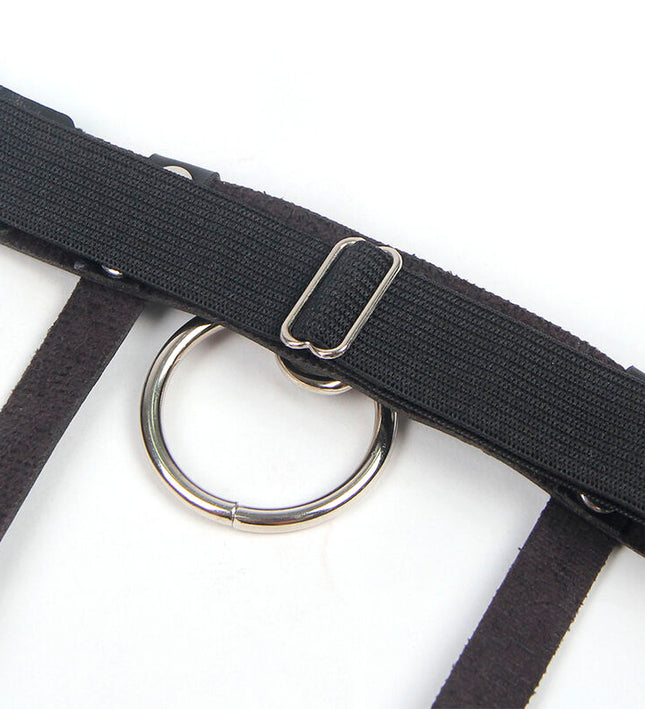 SUBBLIME - 953744 ADJUSTABLE LEATHER PUNK GARTER BLACK ONE SIZE
