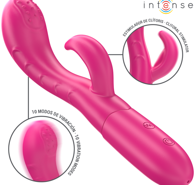 INTENSE - AMARA VIBRATOR WITH STIMULATING TONGUE 10 VIBRATIONS PINK