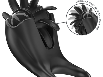 INTENSE - MABEL VIBRATING RING 10 VIBRATIONS WITH CLITORIS STIMULATOR BLACK