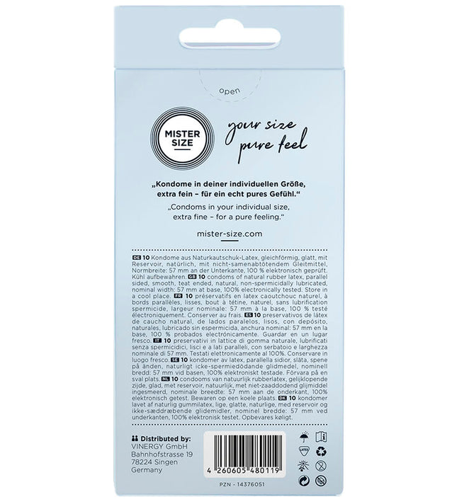 MISTER SIZE - CONDOM SIZE L 57 MM (10 UNITS)